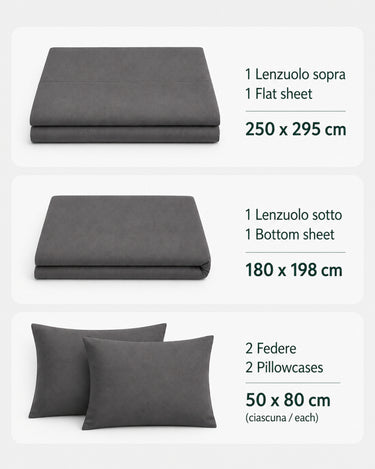 Lenzuola 2 piazze 180x198