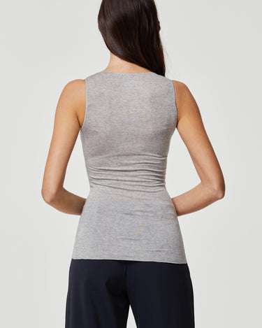 CANOTTA SCOLLO TONDO IN MODAL CASHMERE