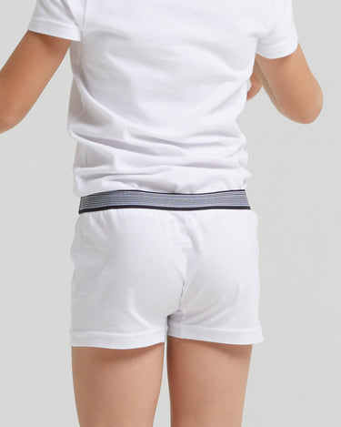 Boxer bimbo in cotone organico con elastico a righe
