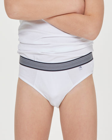 Slip bimbo in cotone organico con elastico a righe