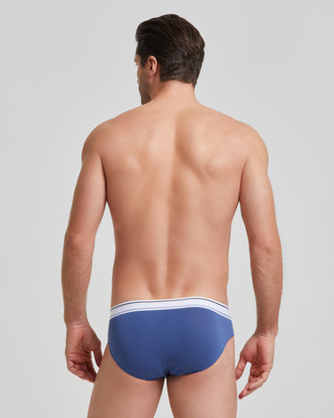 Slip uomo cotone tinta unita con elastico rigato