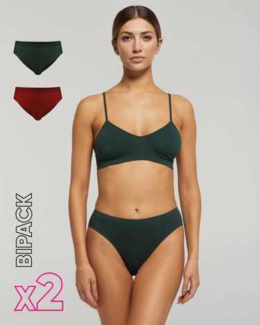 Slip seamless donna con tassello immagliato X2