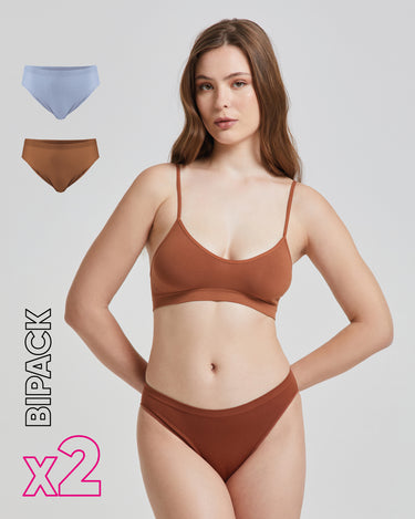 Slip seamless donna con tassello immagliato X2