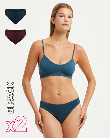 Slip seamless donna con tassello immagliato X2