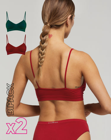 Brassiere seamless con spalline sottili X2