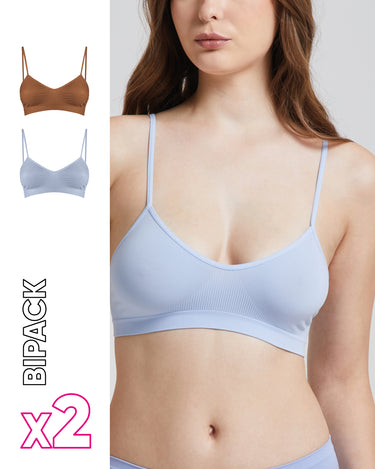 Brassiere seamless con spalline sottili X2