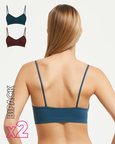 Brassiere seamless con spalline sottili X2