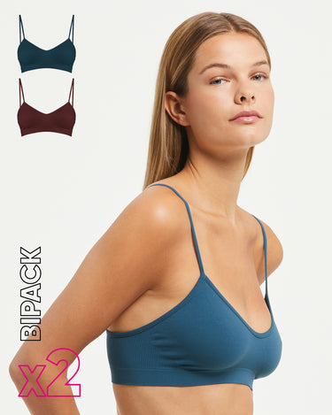 Brassiere seamless con spalline sottili X2