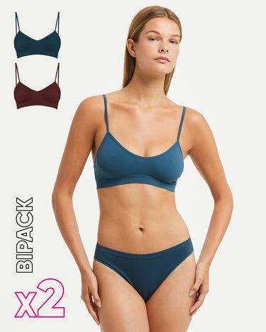 Brassiere seamless con spalline sottili X2