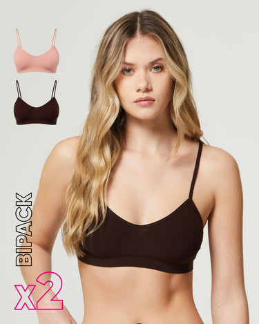 Brassiere seamless con spalline sottili X2