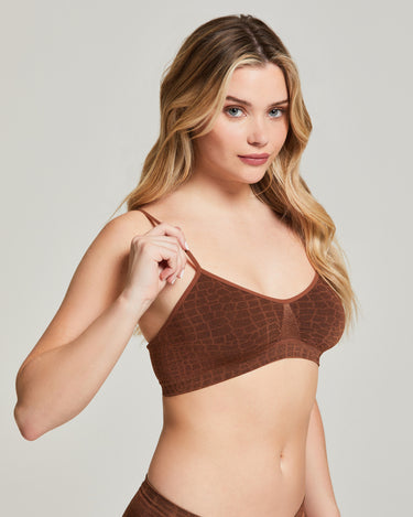 Brassiere jacquard effetto coccodrillo