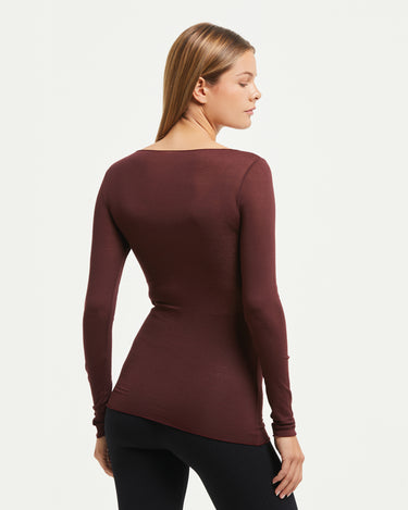 Maglia con scollo a barchetta in modal cashmere