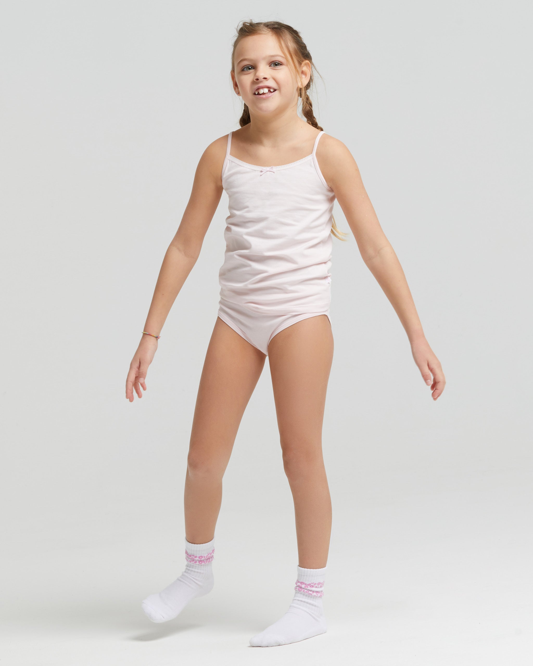 5 Canotte In Cotone Per Bambina - Intimo Con Disegni, Taglie 2-15 Anni, Morbide E Traspiranti - Foto 4