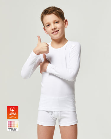 Maglia girocollo a maniche lunghe unisex in caldo cotone