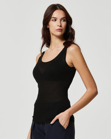 Canotta rib modal cashmere a costine