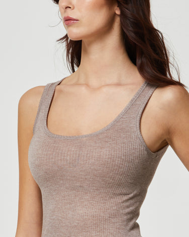 Canotta rib modal cashmere a costine