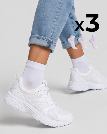 Women's cotton bike socks x3