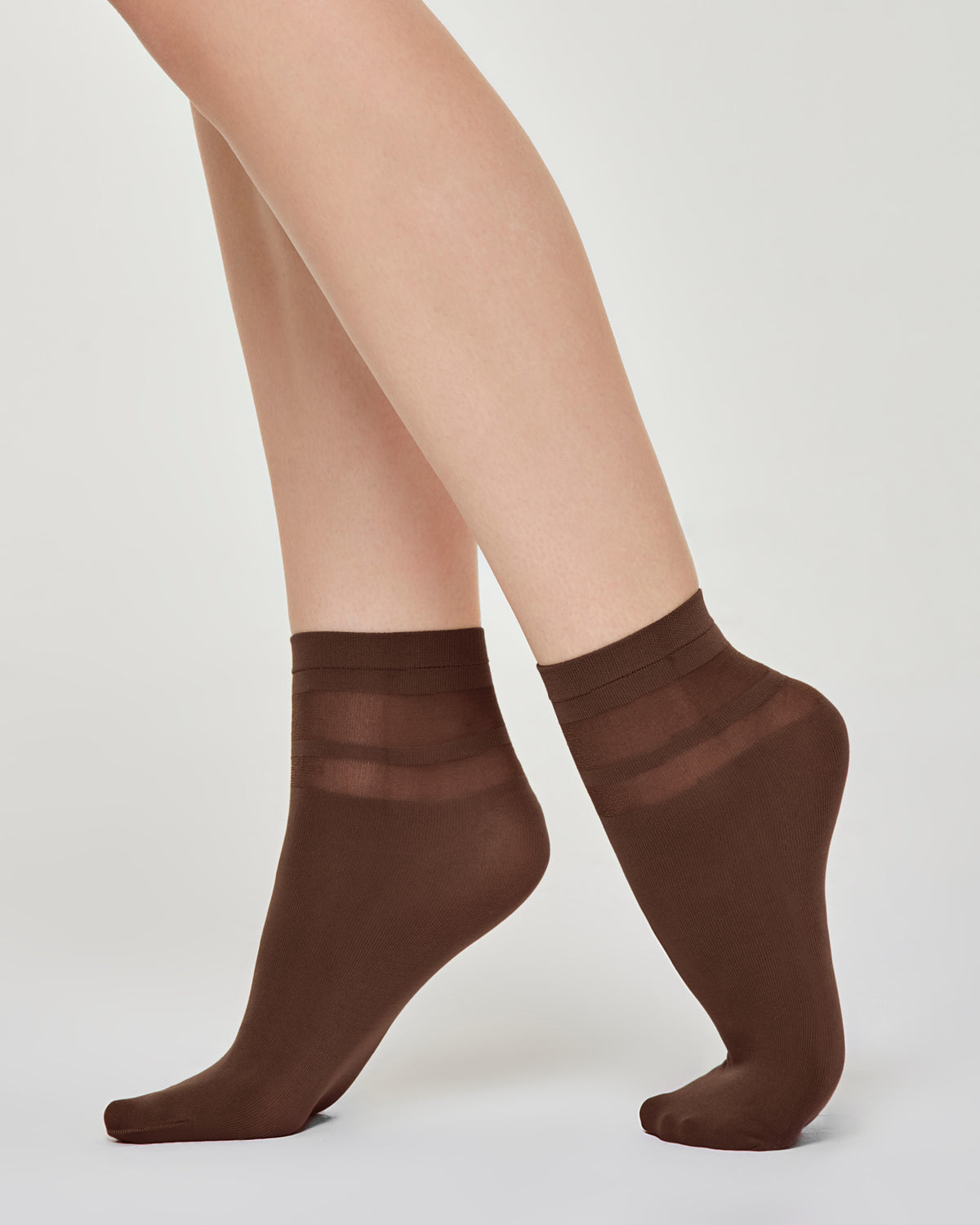 Olivia opaque sock with transparent stripes
