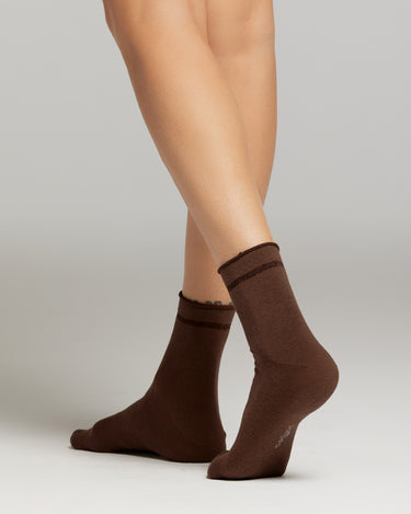 Lara sock with lamé stripe