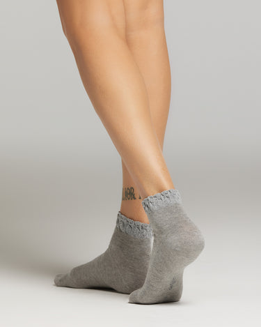 Tosca sock with embossed lamé edge