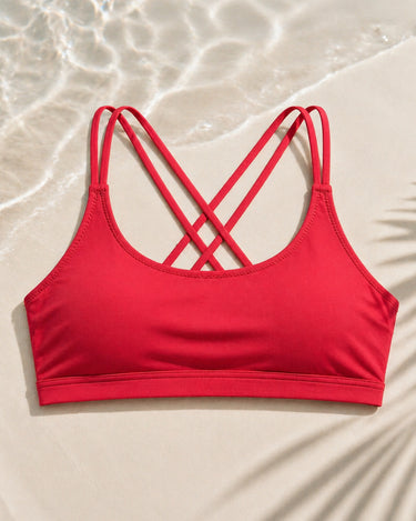 Brassiere tinta unita con dorso incrociato