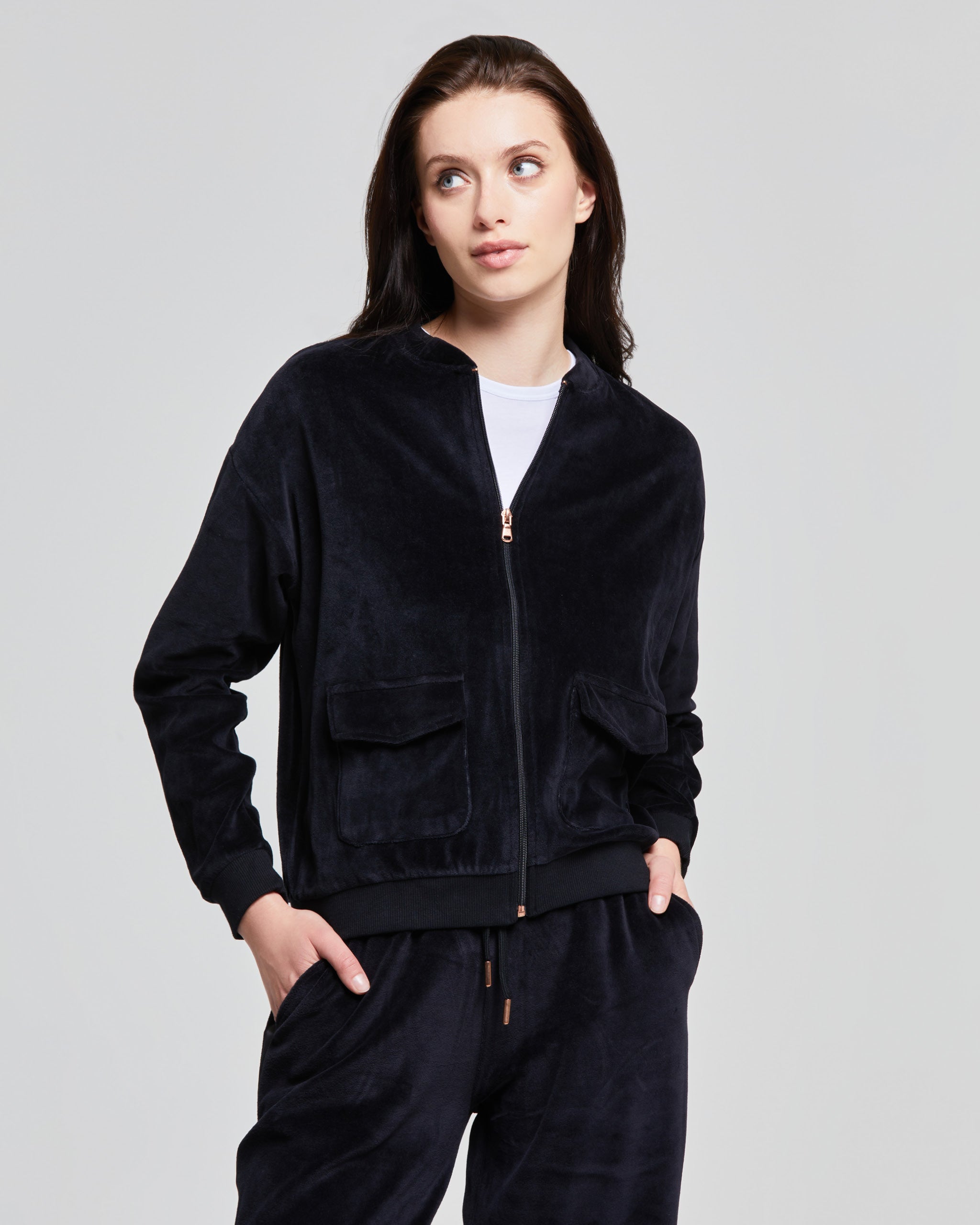 Chaqueta bomber de terciopelo para mujer |Cazadora bomber de