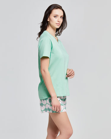 DONATA VISCOSE AND SHORT COTTON PYJAMAS