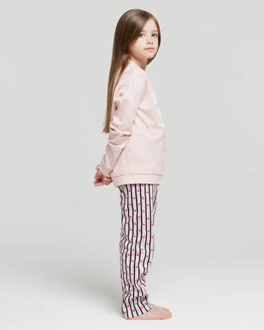 Pijama largo celeste de algodón interlock