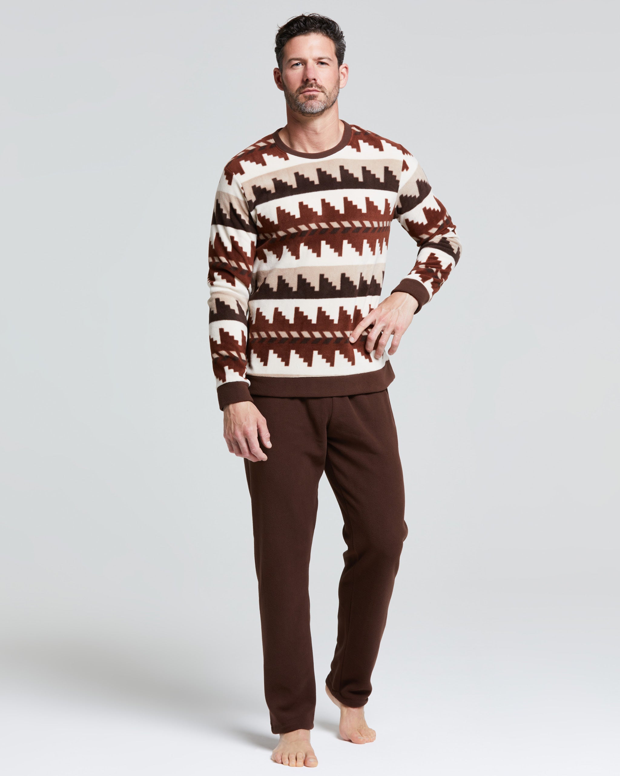 Pigiama lungo micropolar Cacao – Pompea