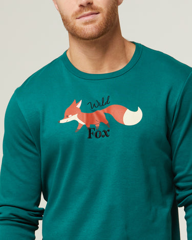 Langer warmer Baumwollpyjama Herren Fuchs