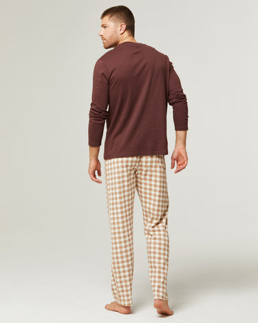 Langer warmer Baumwollpyjama Herren Winter