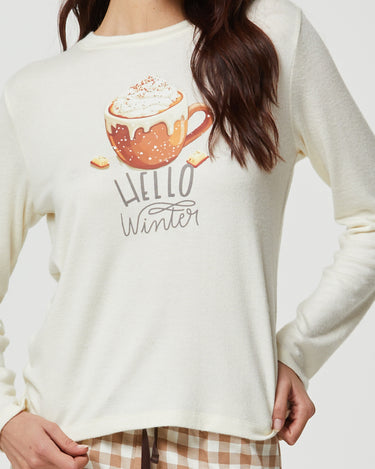Pijama largo de viscosa y algodón de mujer Winter