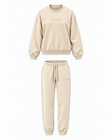 Ensemble complet de survêtement sans stress unisexe (beige)
