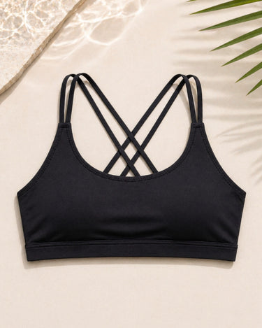 Brassiere tinta unita con dorso incrociato