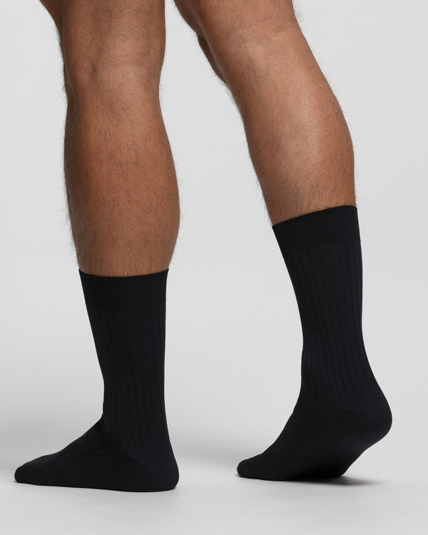 Ultra-resilient ribbed microfibre socks 