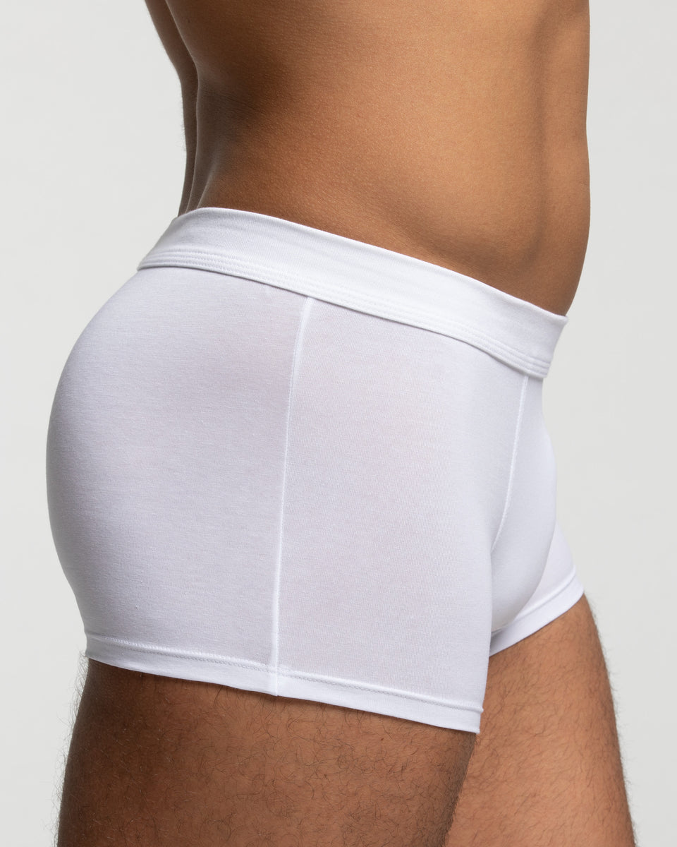 Cotton trunks with waistband, Cotton Planet, white, Men's Underwear