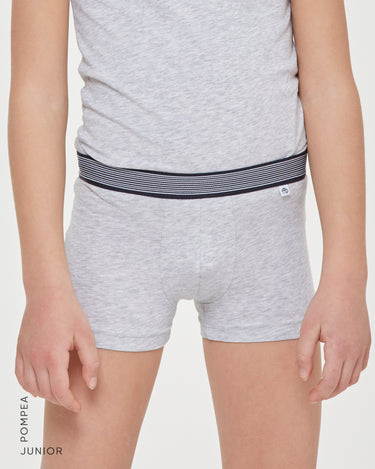 Boxer bimbo in cotone organico con elastico a righe