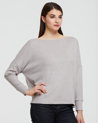 WOMEN’S RIBBED TOP WITH CREW NECK