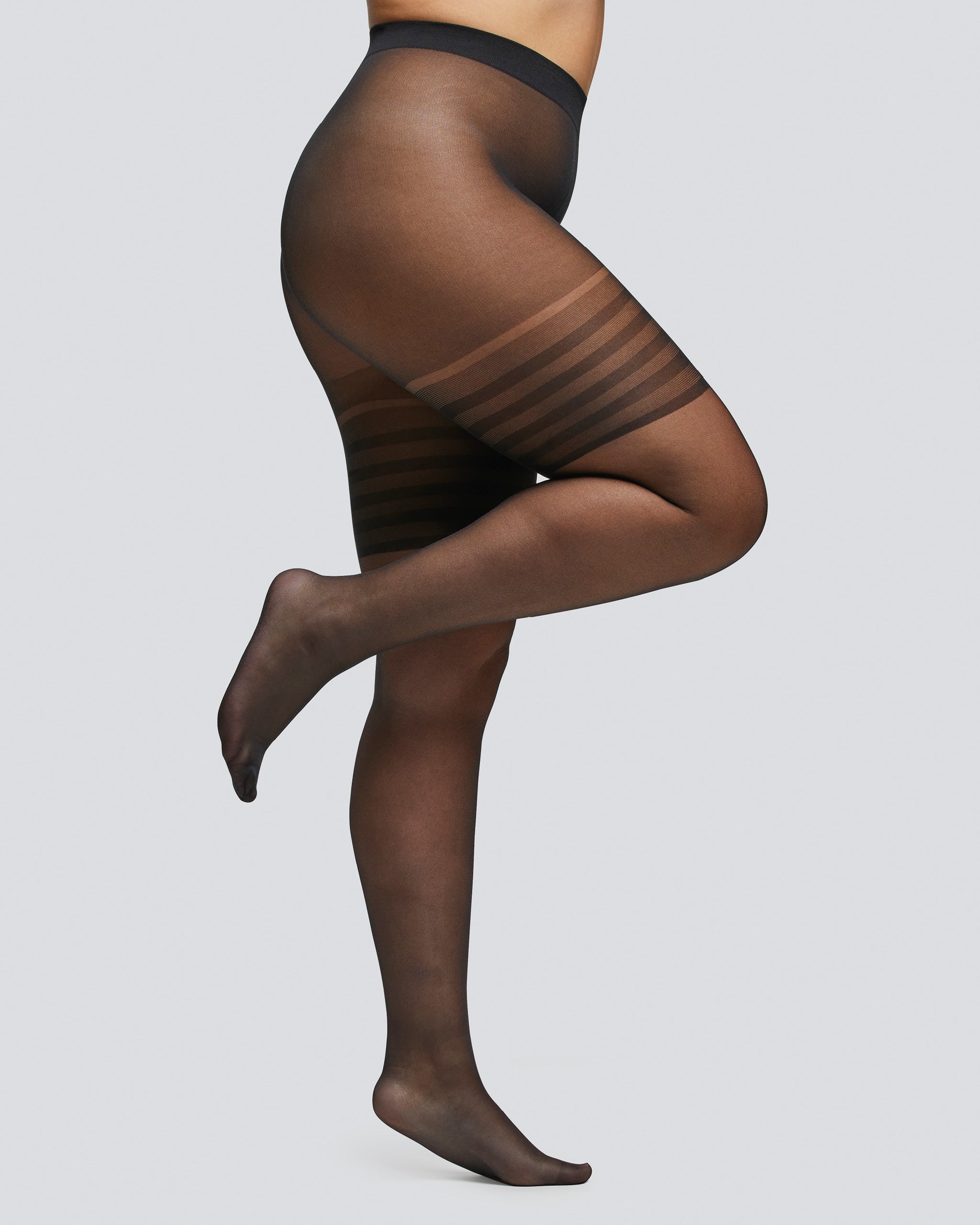 Medias antirozaduras 20 deniers, Comfort Size, negro Calcetines