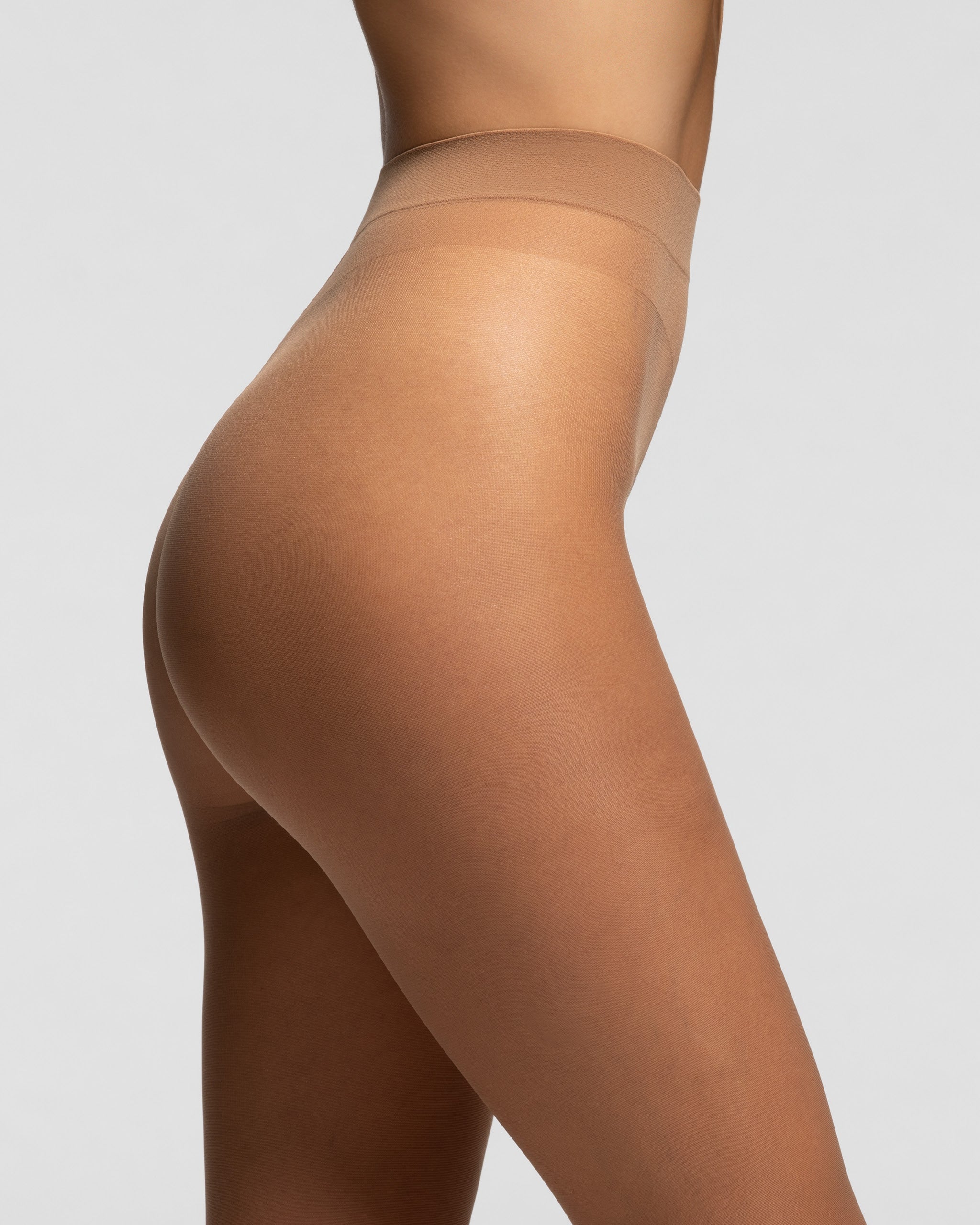 Collant 15 denari con cuciture piatte, Comfort Studio, ambrato