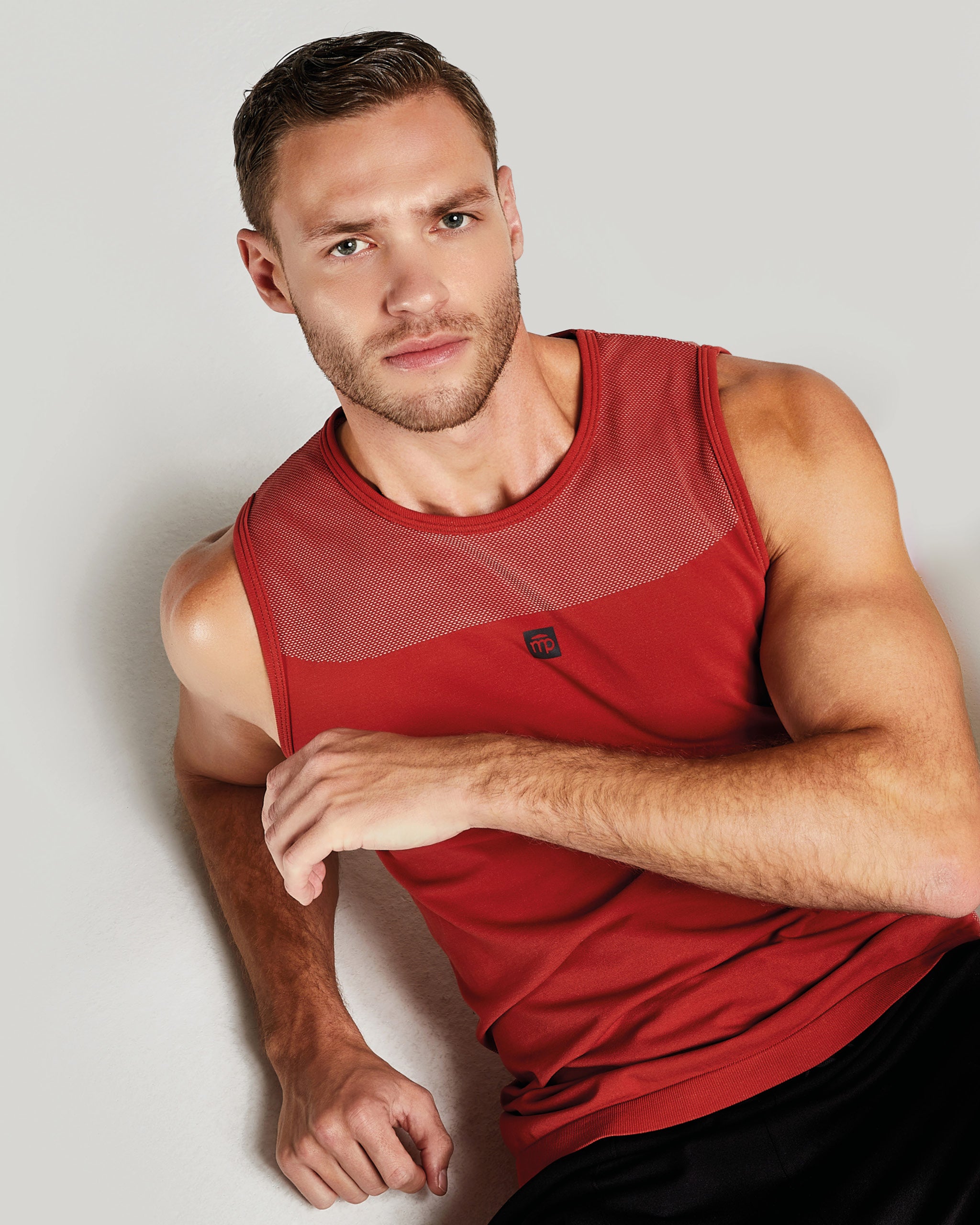 Men's rust-coloured sports tank top Men's Athletic Tank Top – Pompea