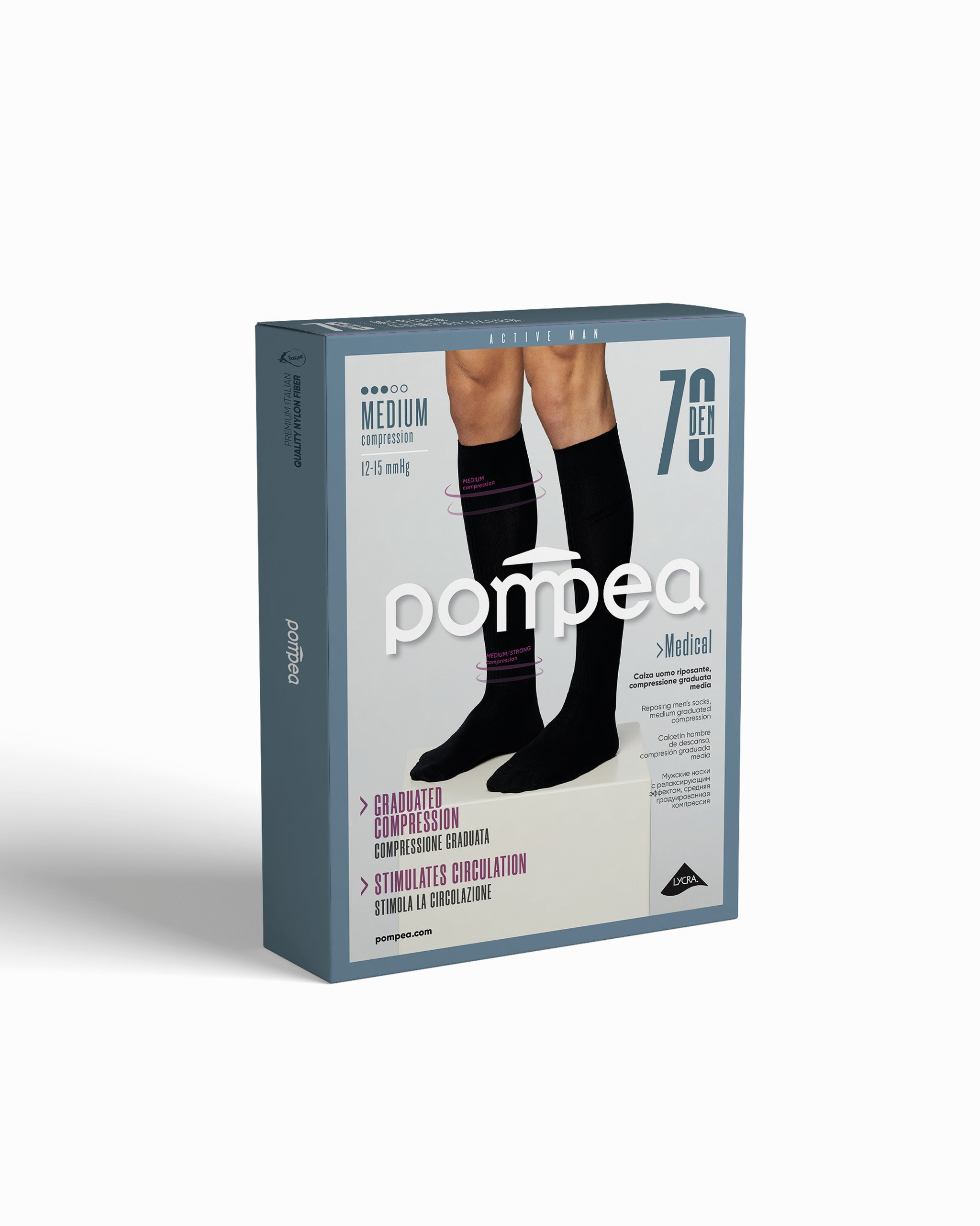Collant Riposante Calze Compressione Graduata Pompea Calza Uomo 70