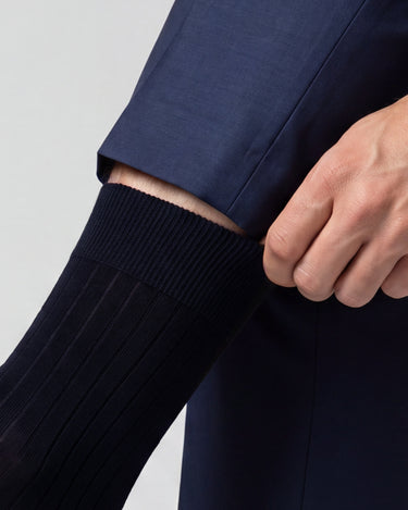 Kurze gerippte Socken aus schottischer Lisle-Baumwolle