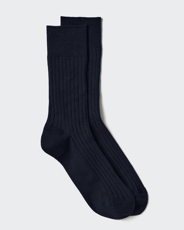 Kurze gerippte Socken aus schottischer Lisle-Baumwolle