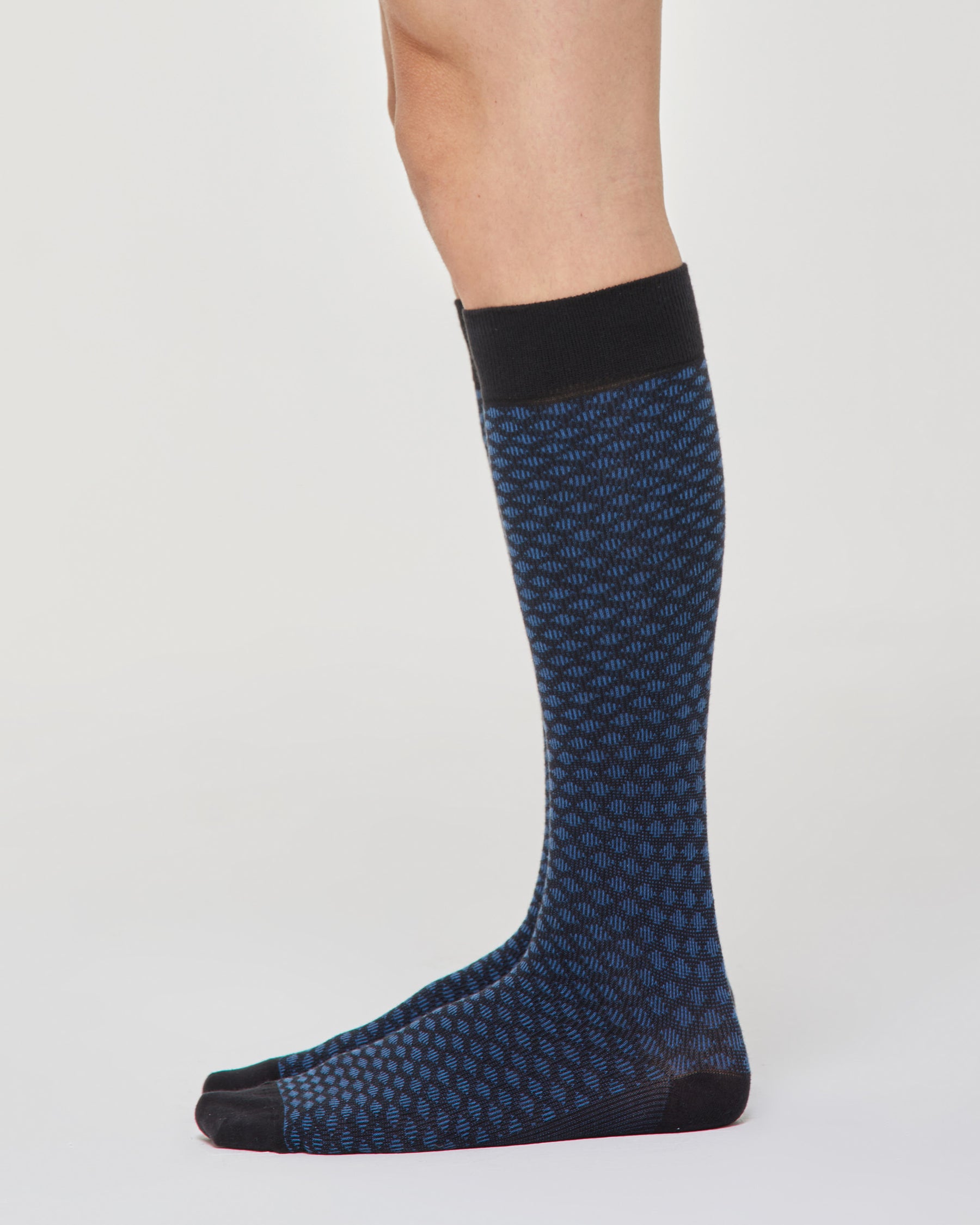 Duccio cotton long sock with tie pattern