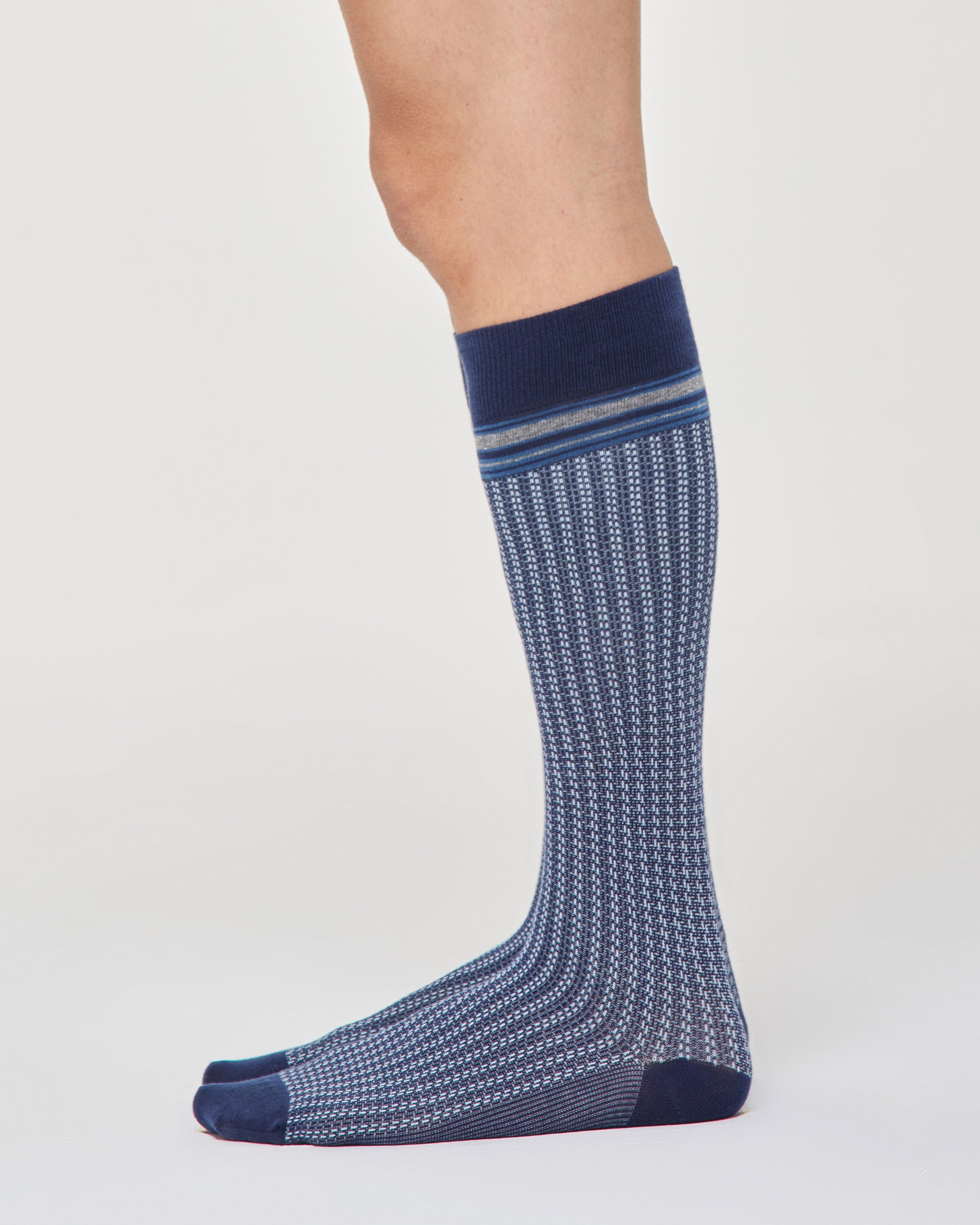 Efrem cotton long sock with tie pattern