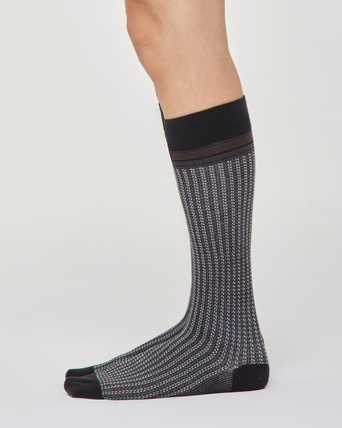 Efrem cotton long sock with tie pattern
