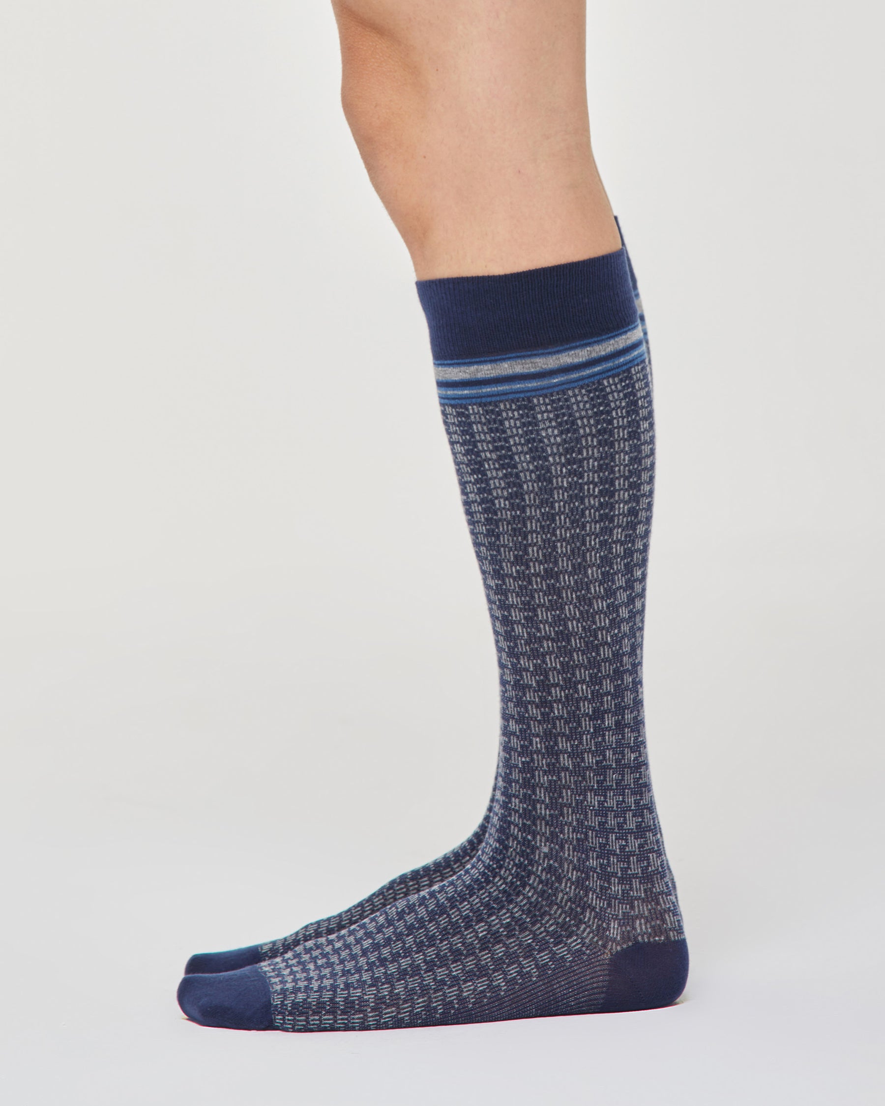 Eugenio cotton long sock with tie pattern