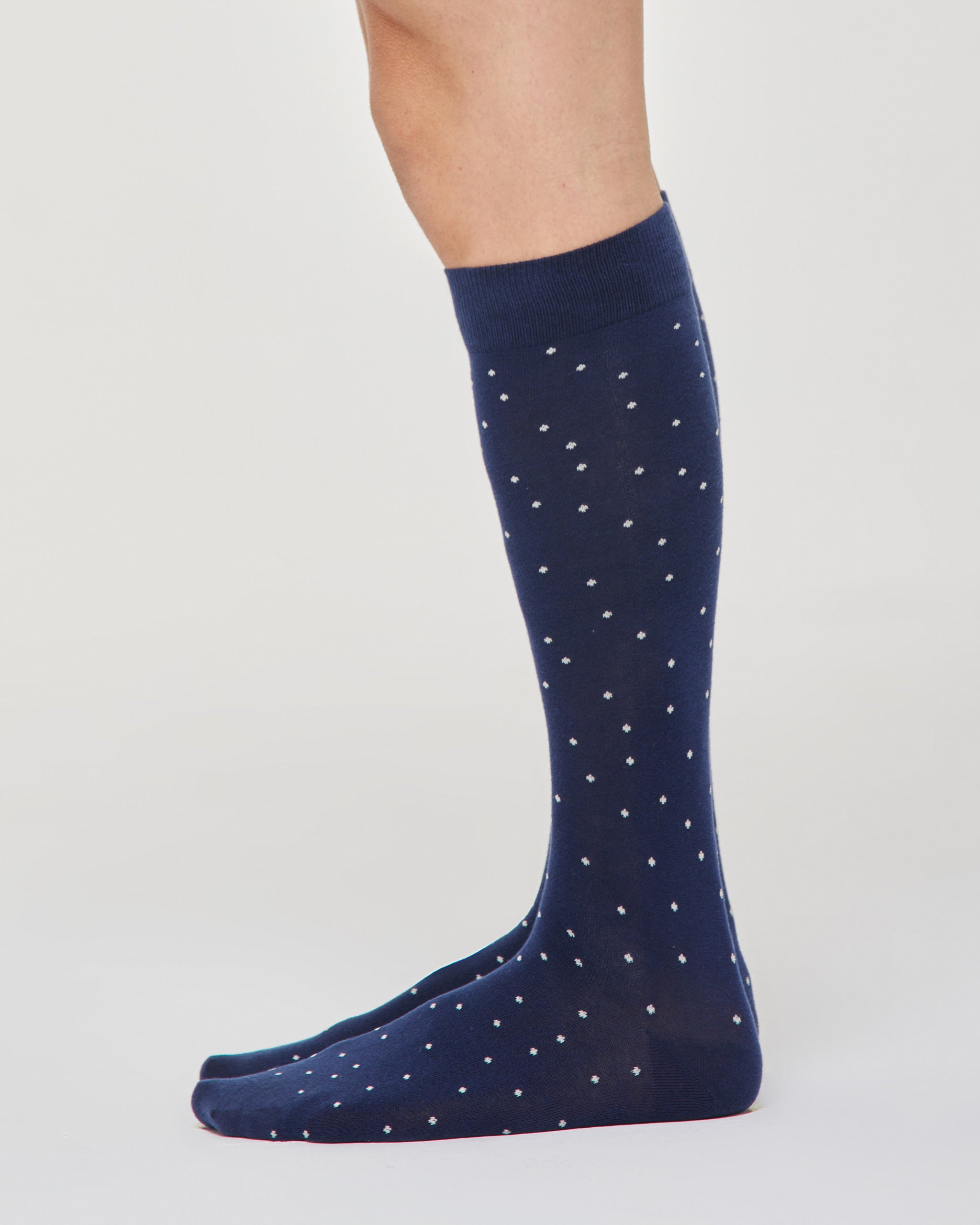 Pompea Calza lunga Ermanno cotone micro pois