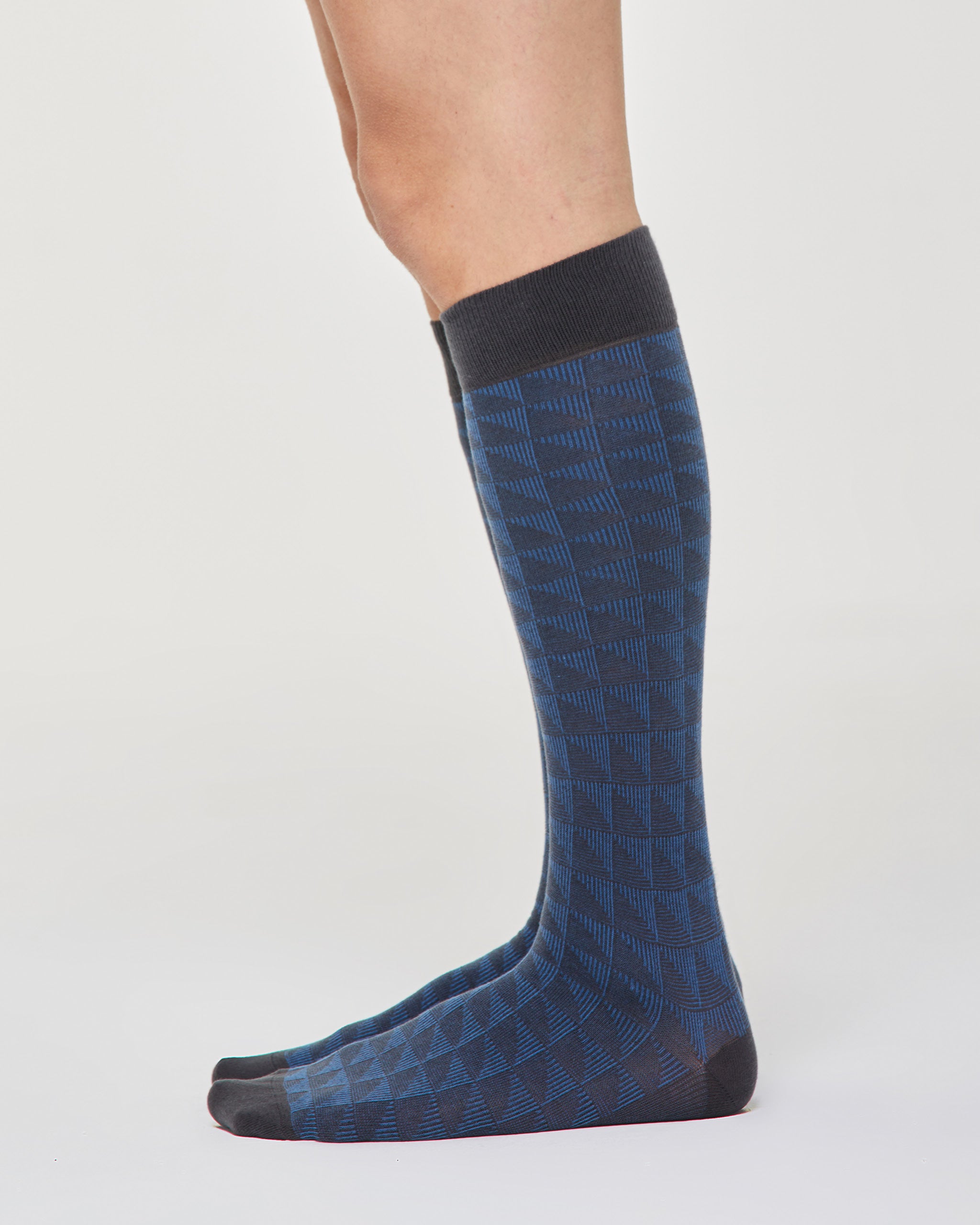 Furio cotton long sock with geometric pattern